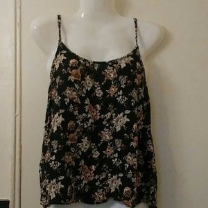 Forever 21 black floral blouse